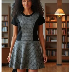 MADEWELL Tribune Knit Tweed Look Shift Shift Dress - Size 6